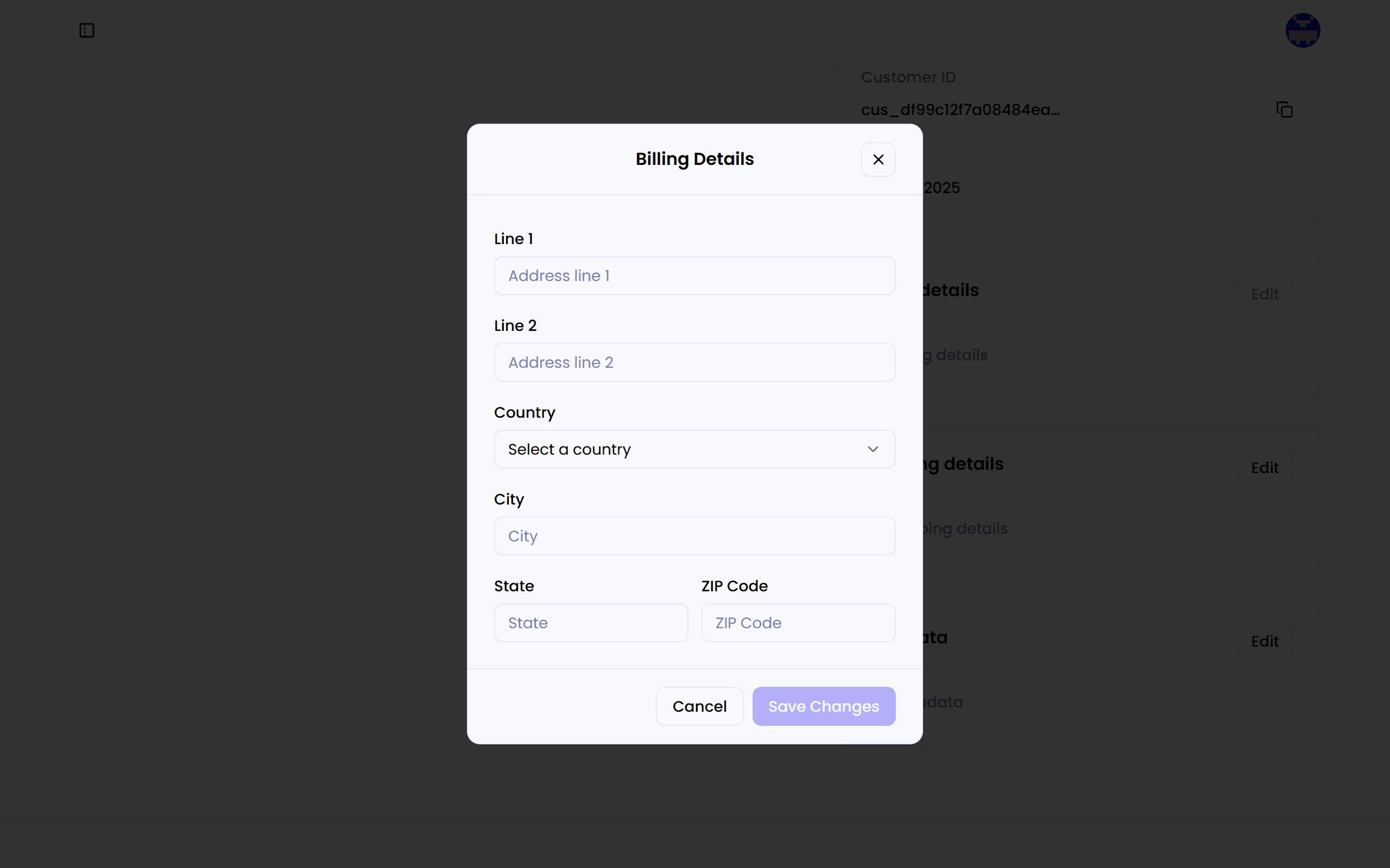 Edit Billing Details